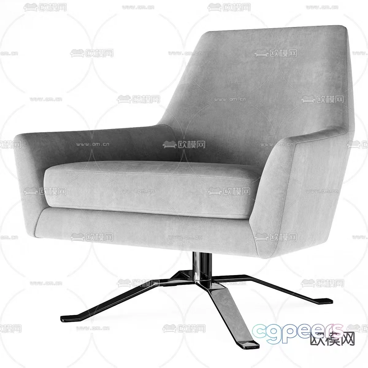 Modern fabric leisure chair 3d model