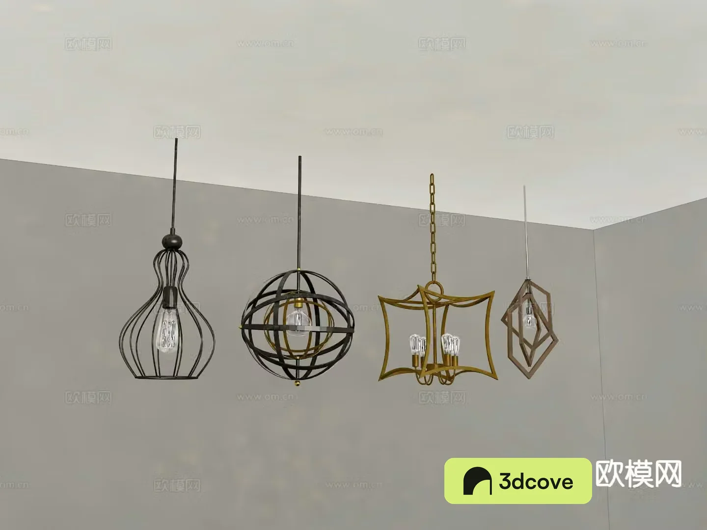 Industrial style wrought iron chandelier