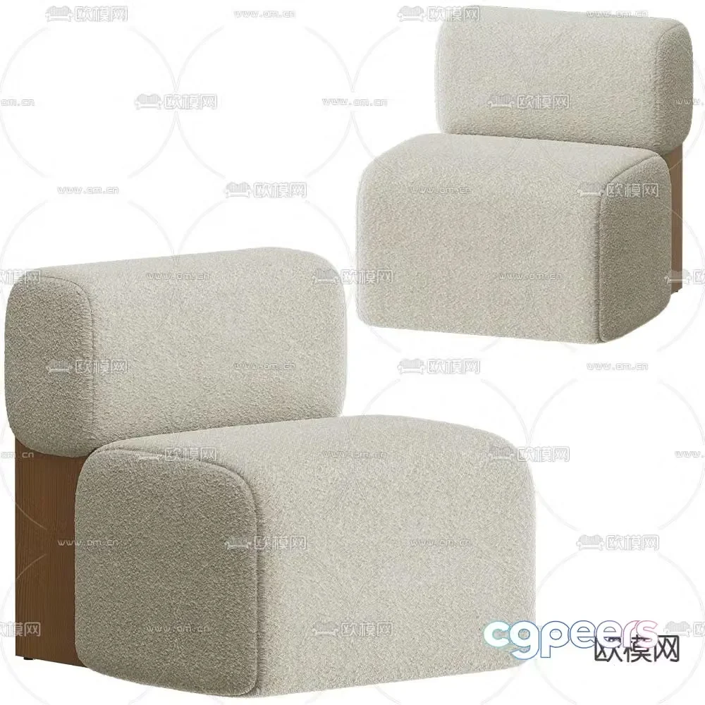 Carel Woodworks Single Sofa 3d model