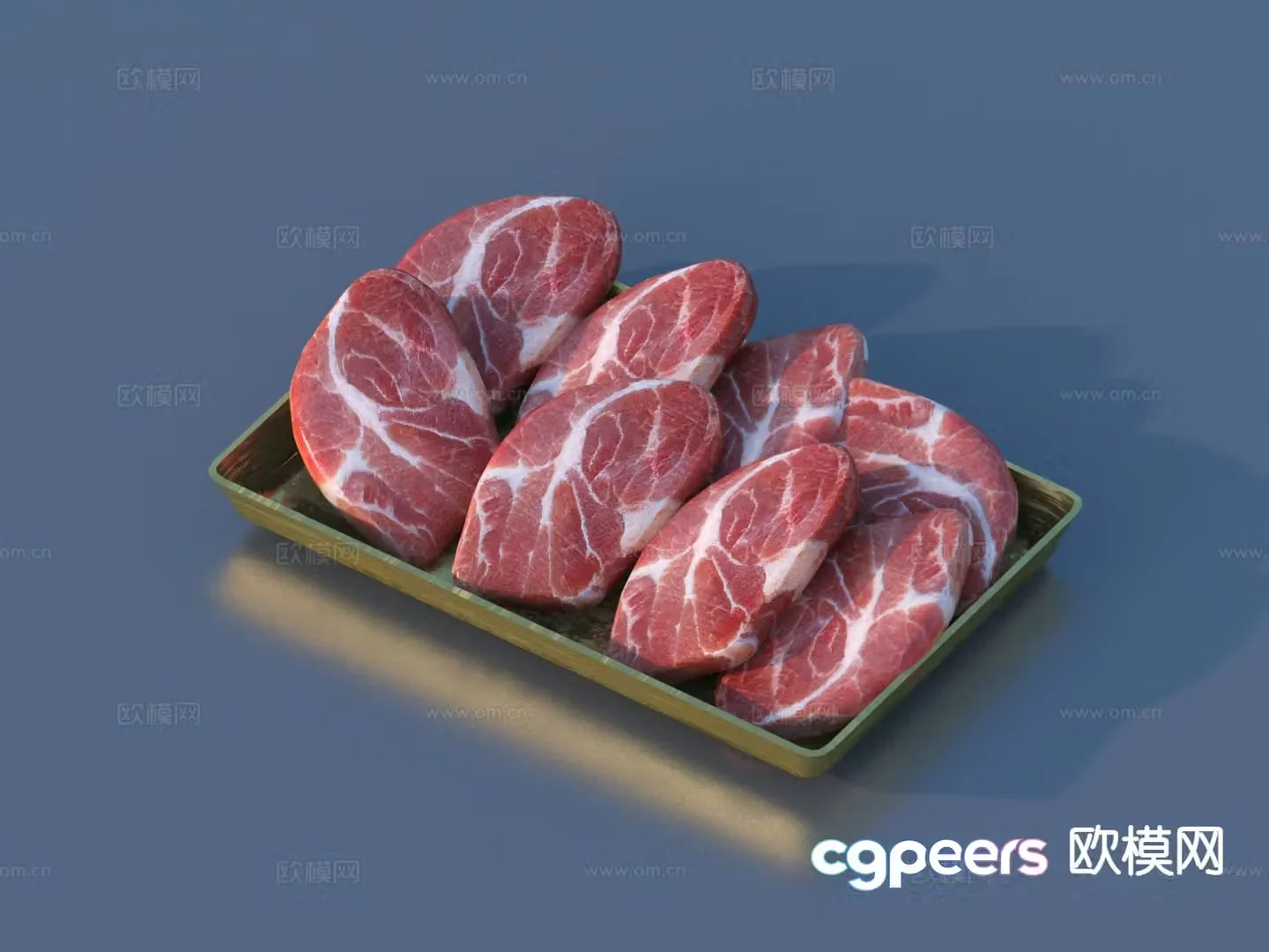 Meat meat pork beef mutton meat slices food 3d model