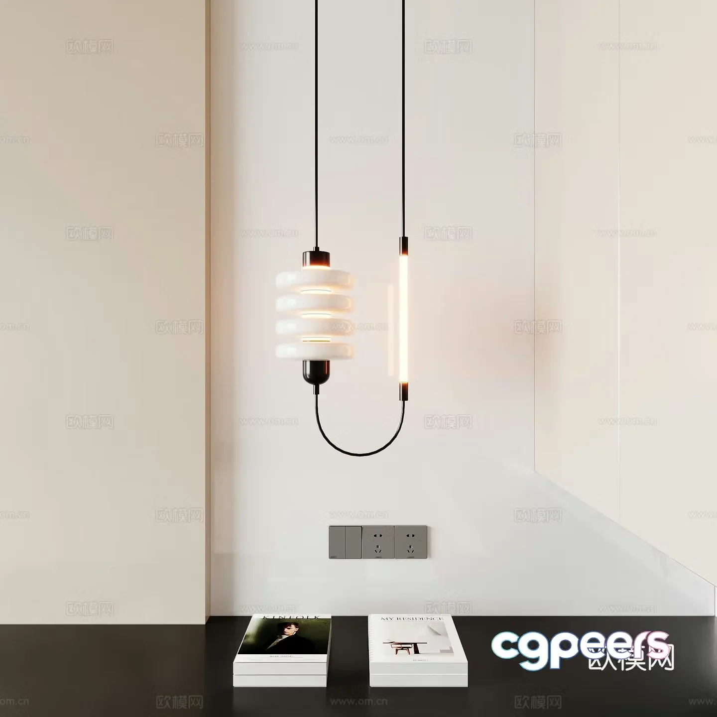Modern small chandelier 3d model