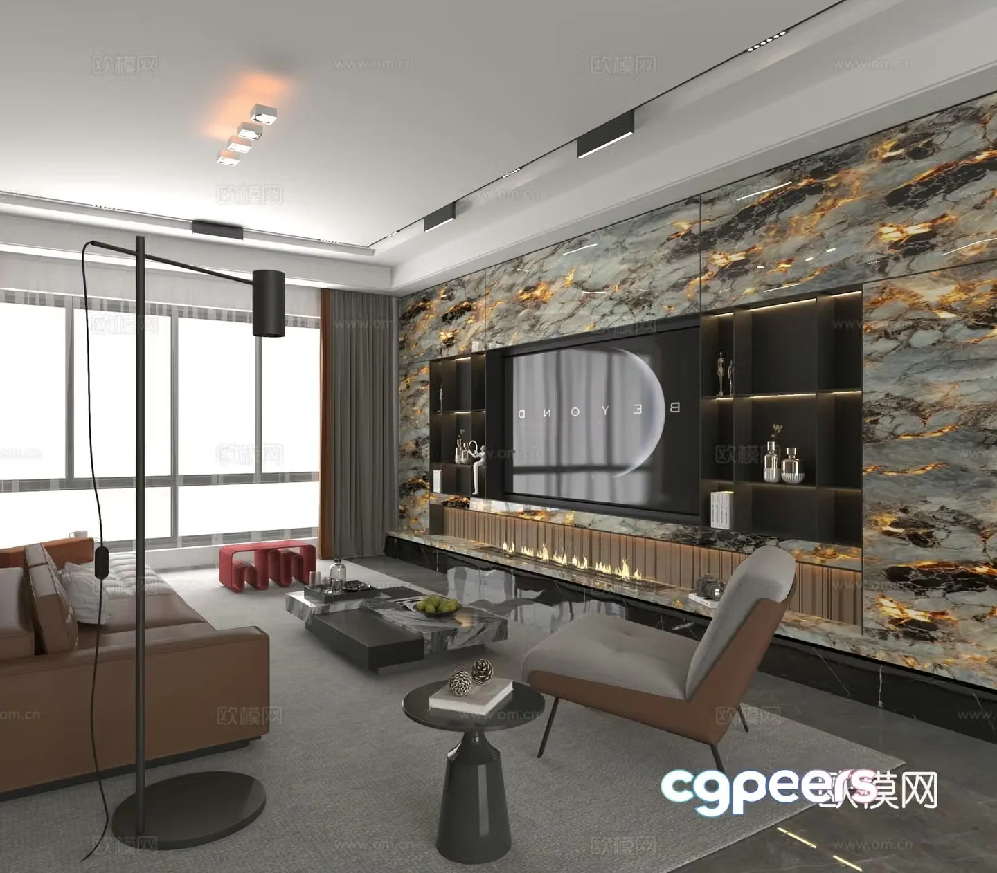 Modern living room 3d model