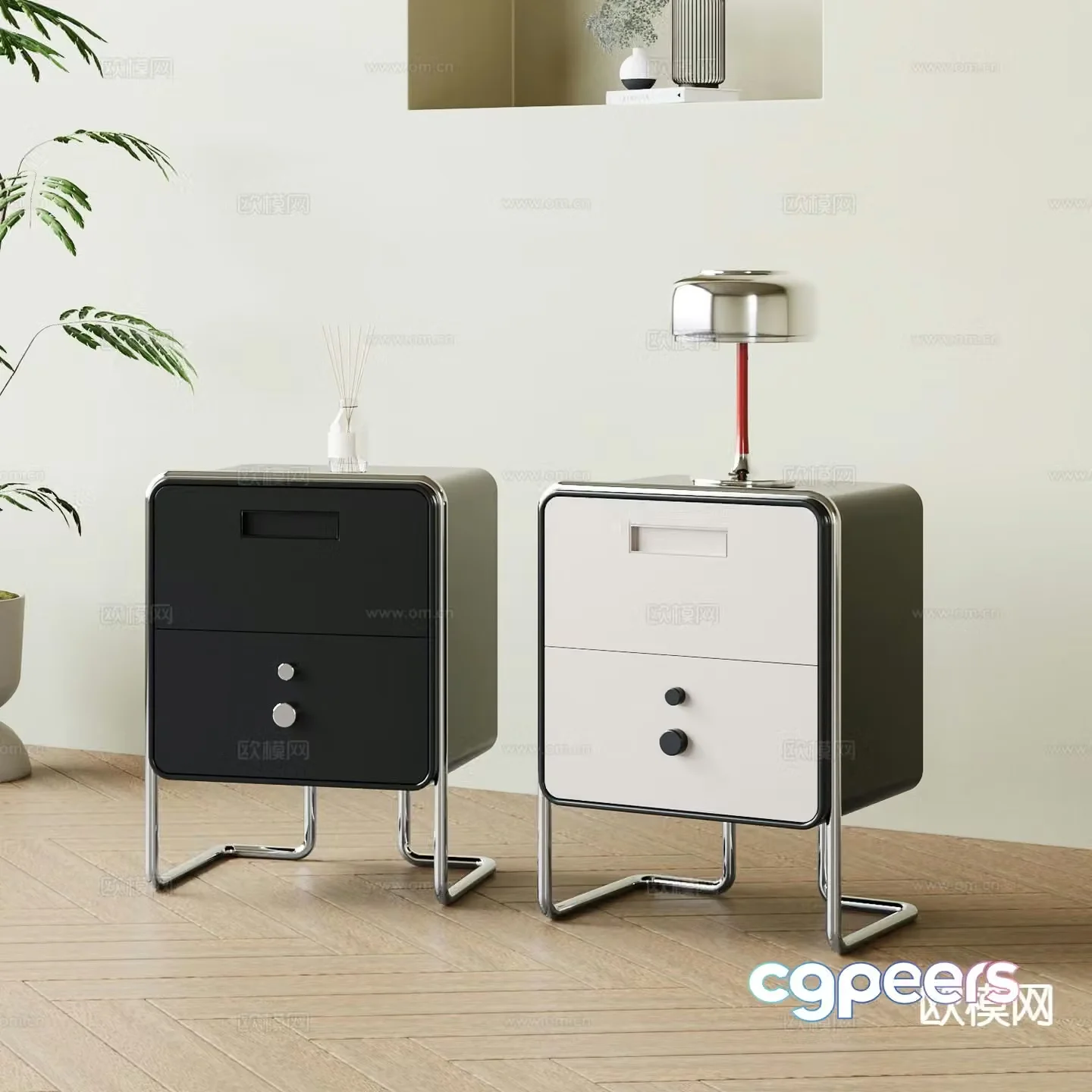 Modern bedside table 3d model