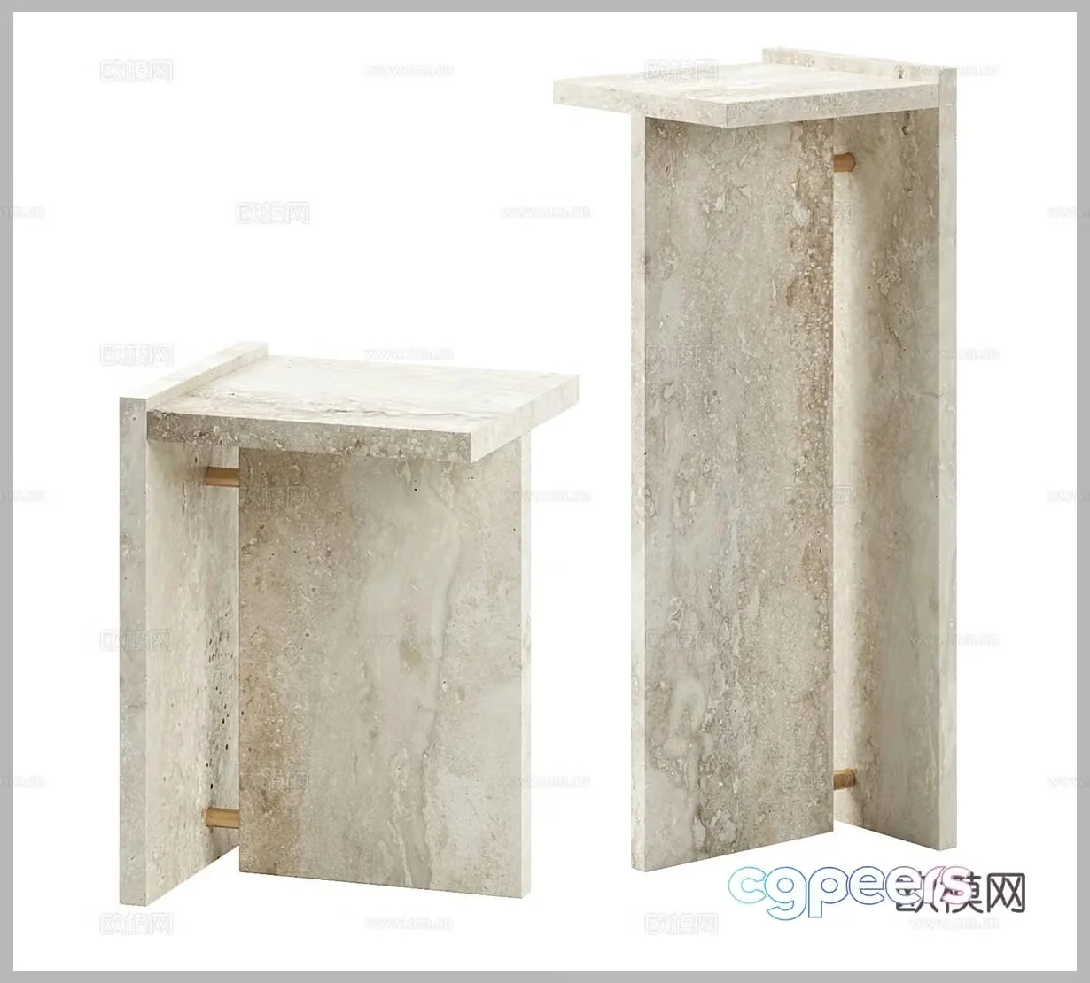 Stone side table combination Stone side table side table bedside table luxury stone side table sofa side table Art side table 3D model
