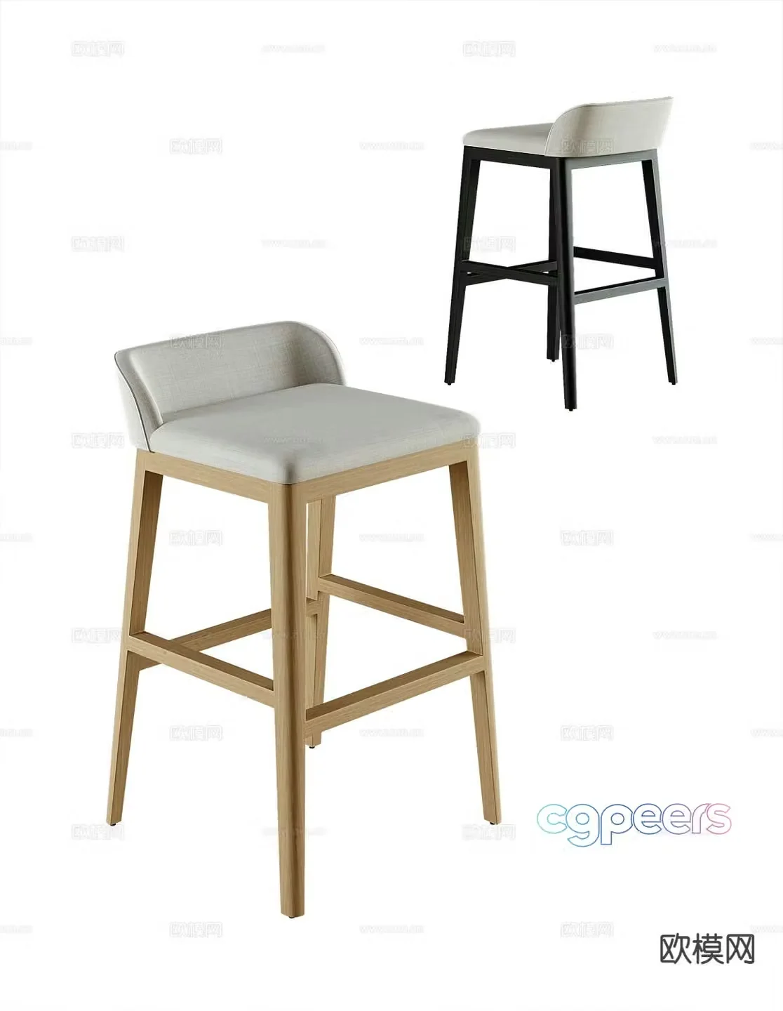 Modern bar stool bar stool high stool 3d model