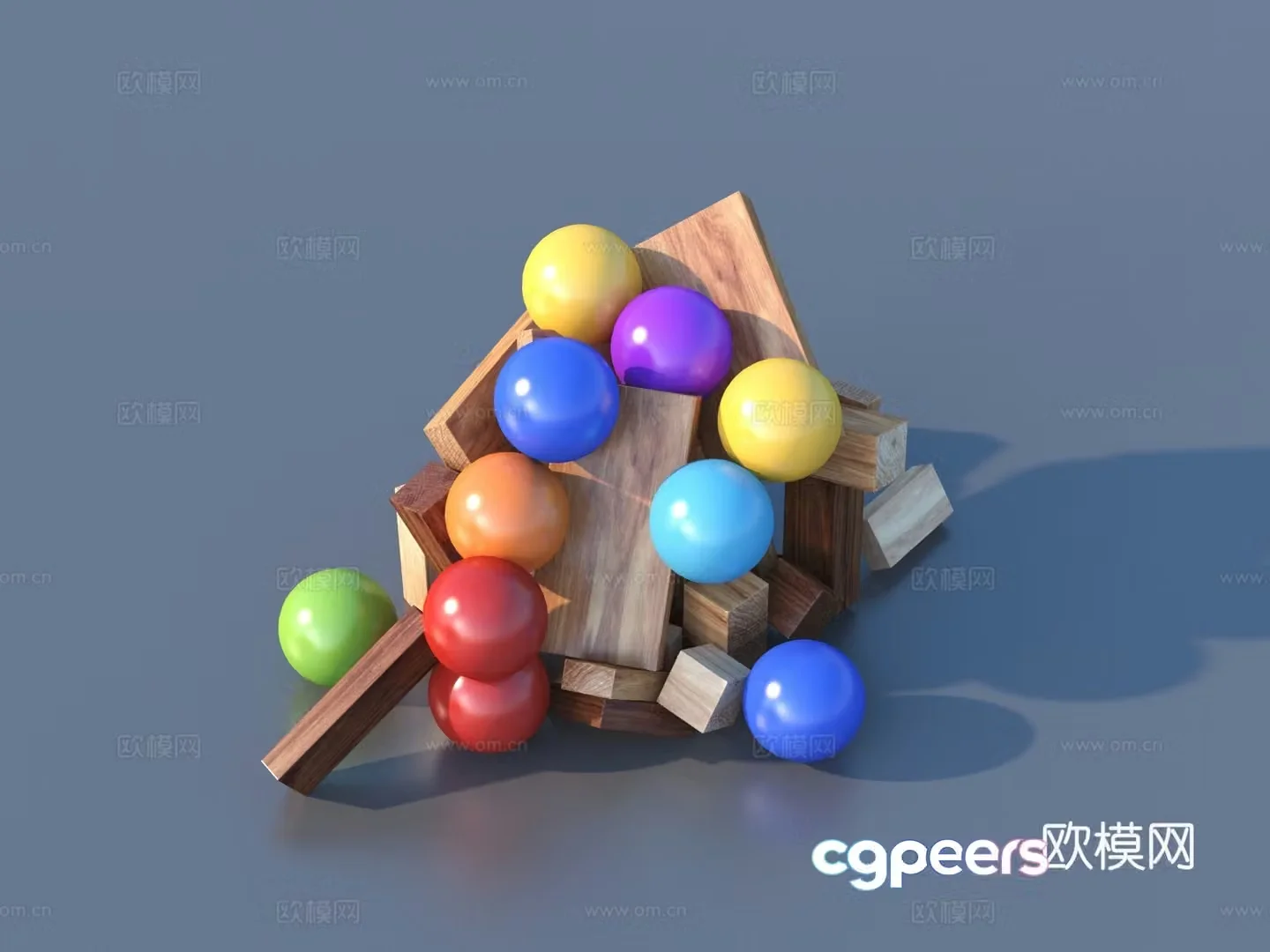 Toys Colorful Ball Building Blocks 3D Model