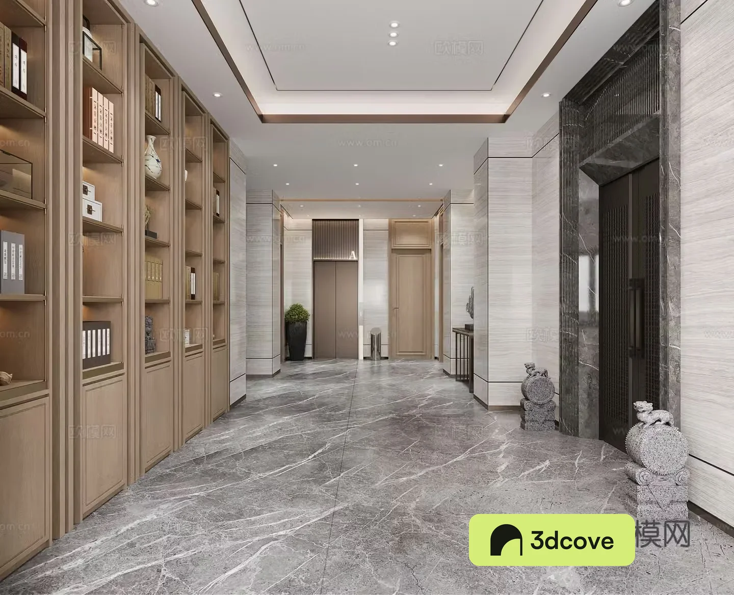 Modern elevator hall
