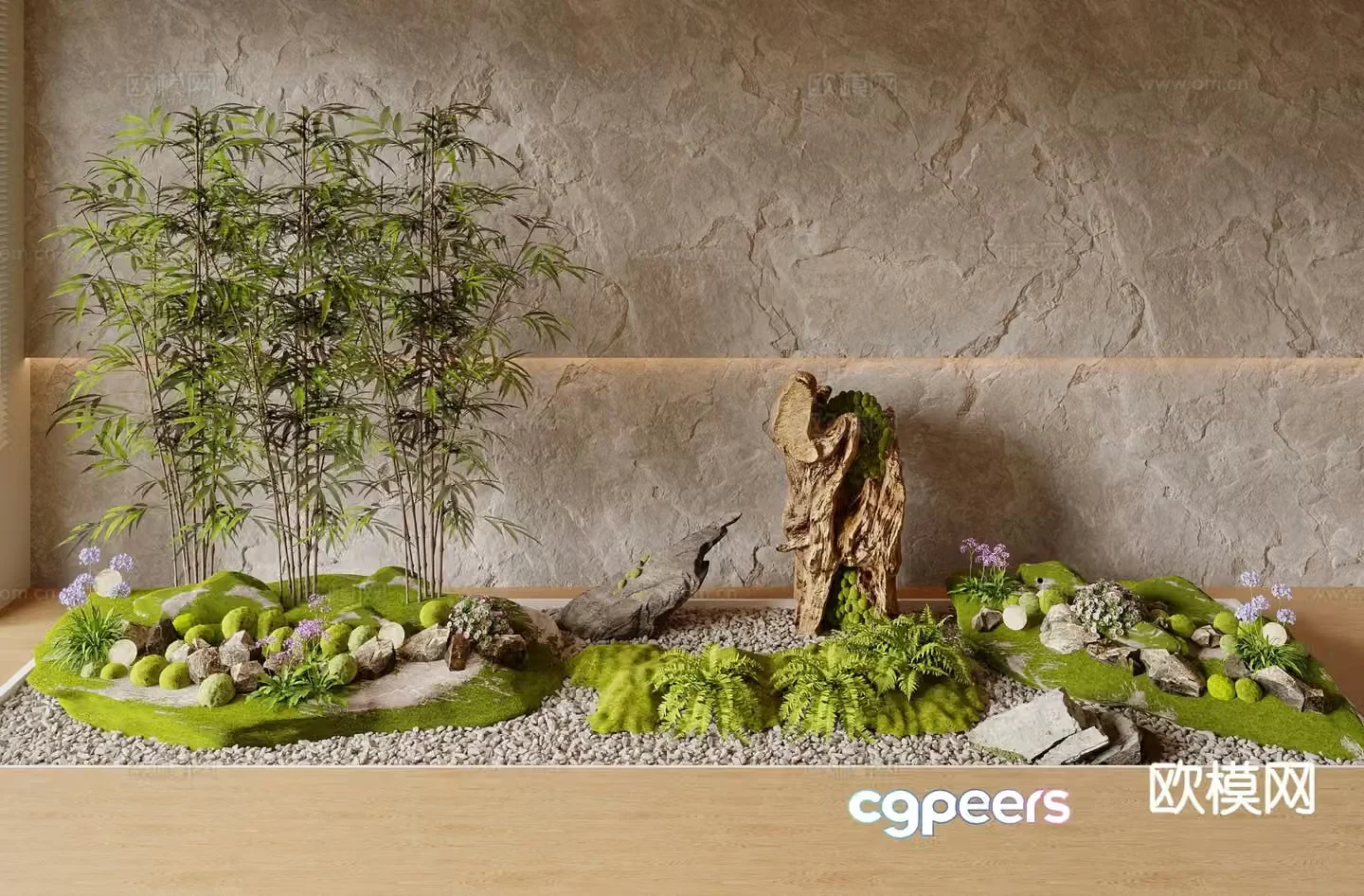 Modern plant heap moss micro terrain 3d model