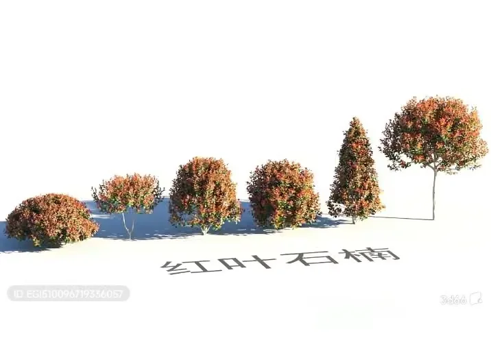 A Row Of Trees In A Desert Landscape 3D Model – 17843 – VRAY Render