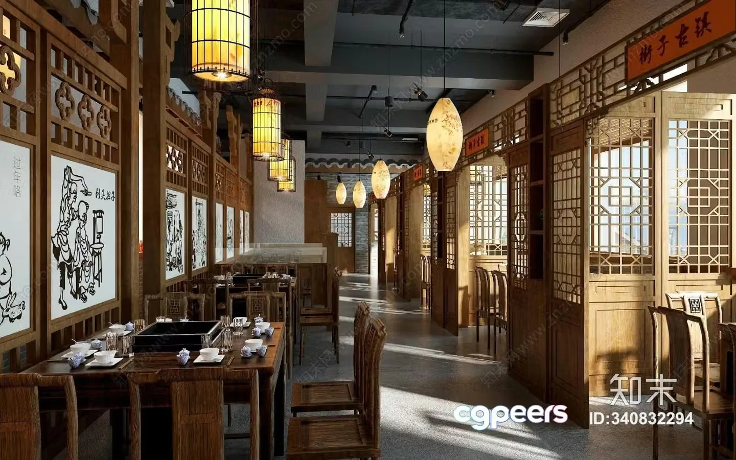 Traditional Chinese Restaurant 3D Model – 231 – VRAY Render