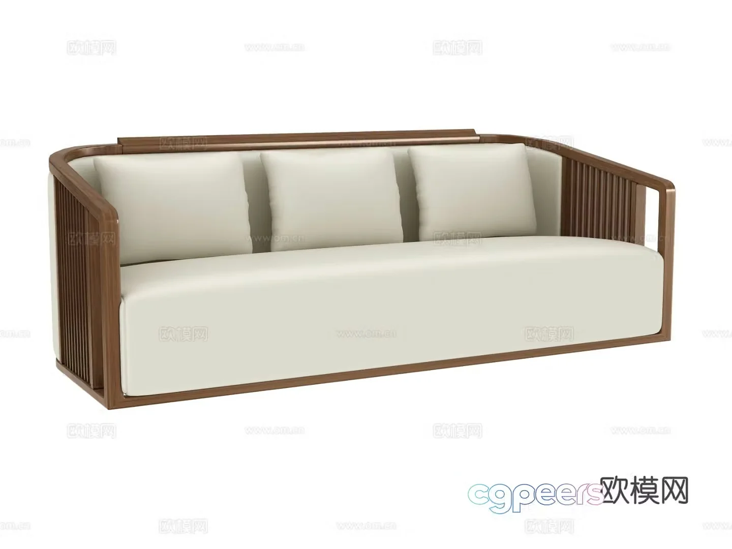 New Chinese style three seater sofa 3d model