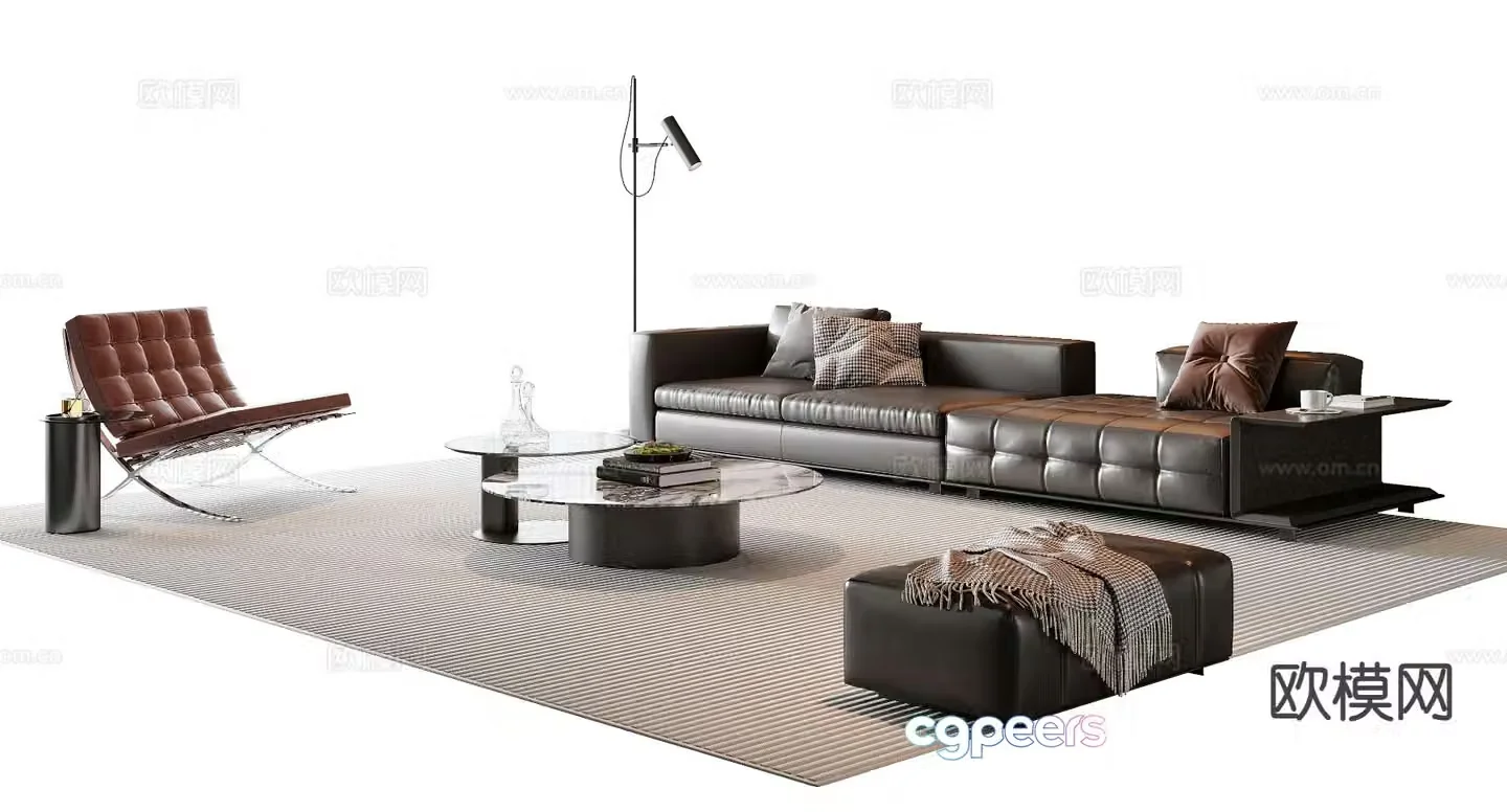 Italian sofa modular sofa 3d model