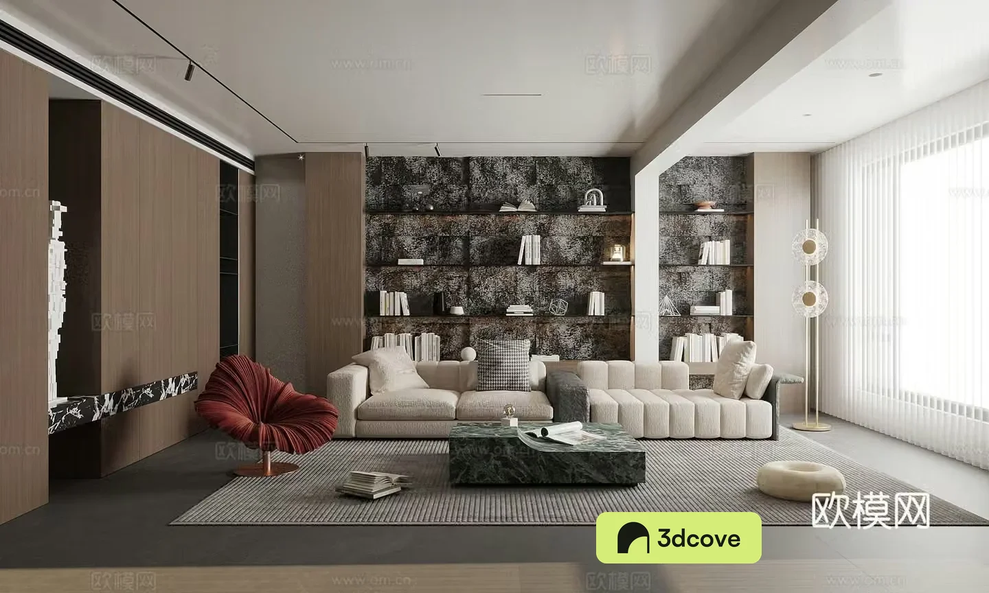 Modern light luxury home living room black white and gray living room sofa and coffee table combination large apartment living room