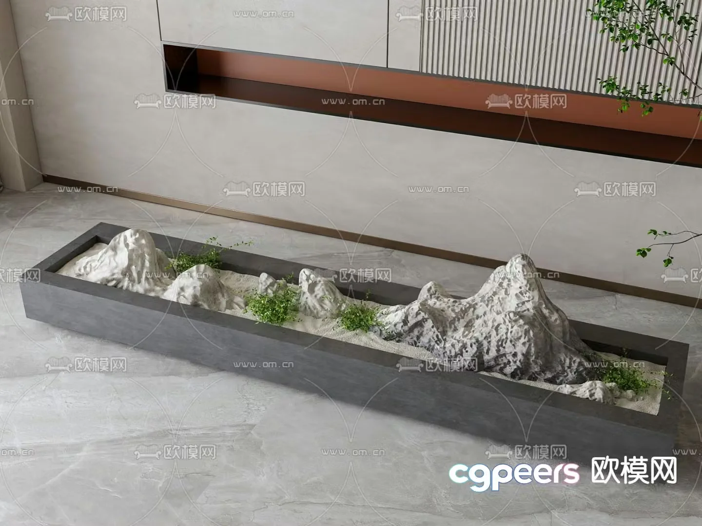 Rockery Sketch Rockery Landscape 3D Model