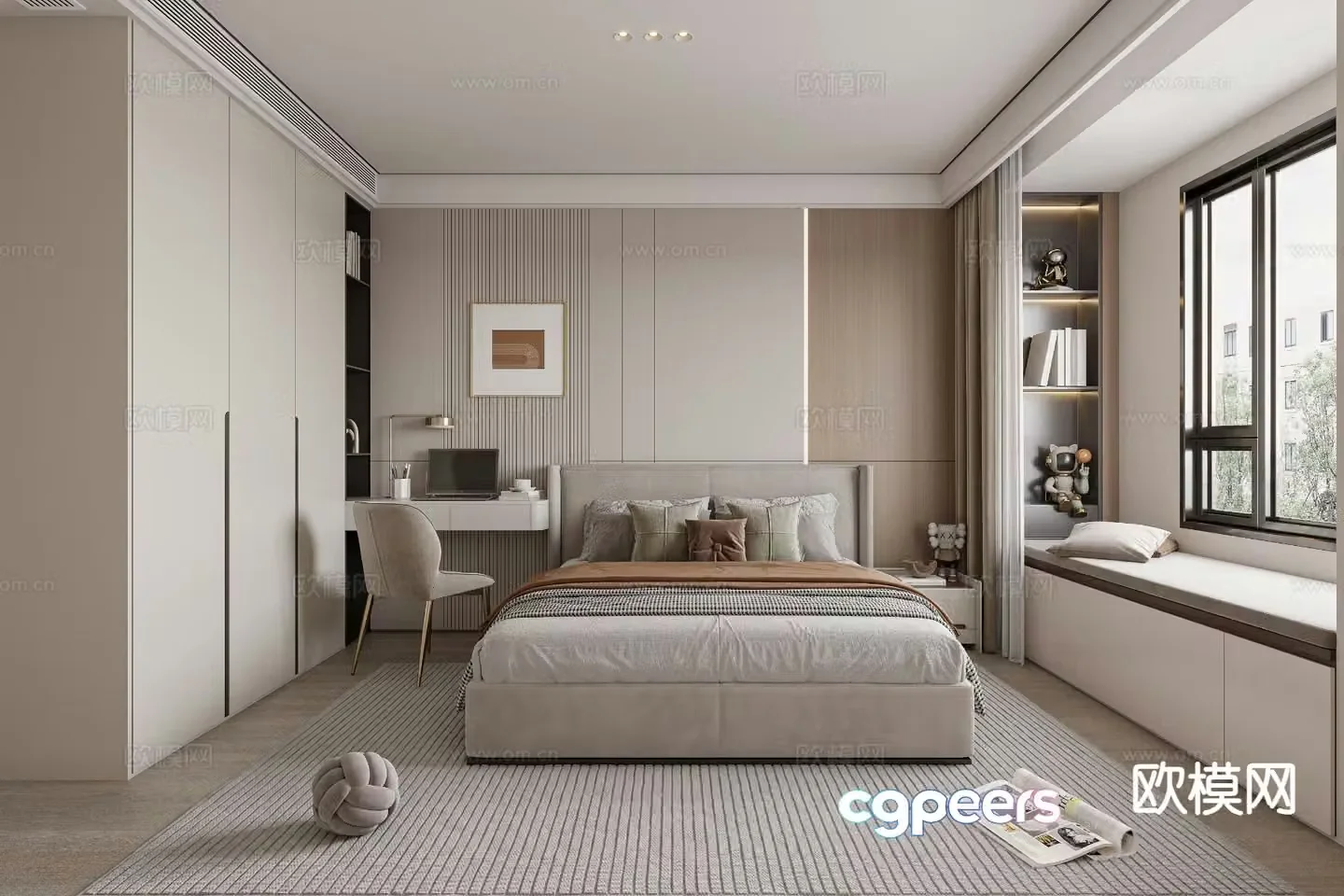 Modern bedroom second bedroom 3d model