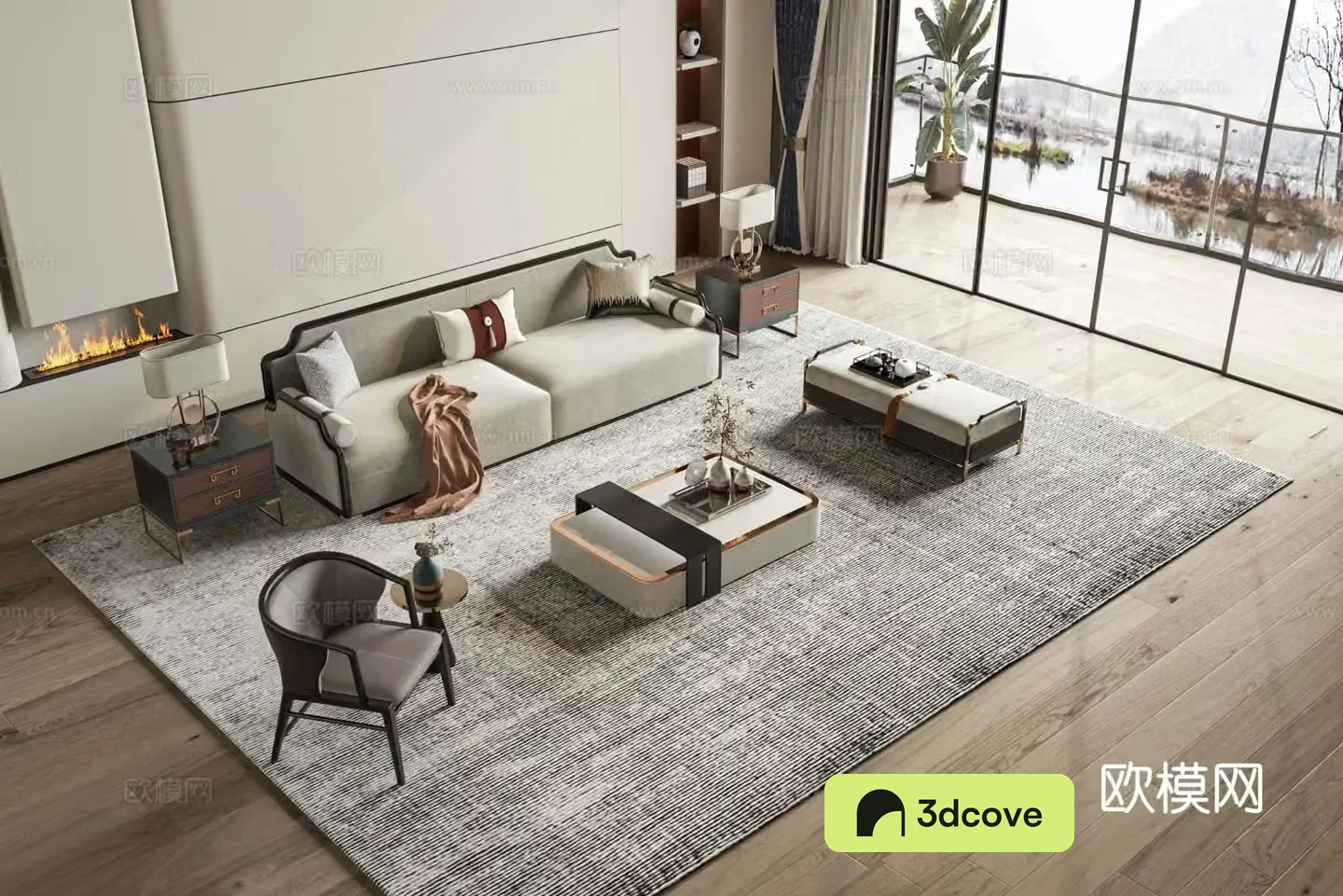 New Chinese style sofa combination sofa