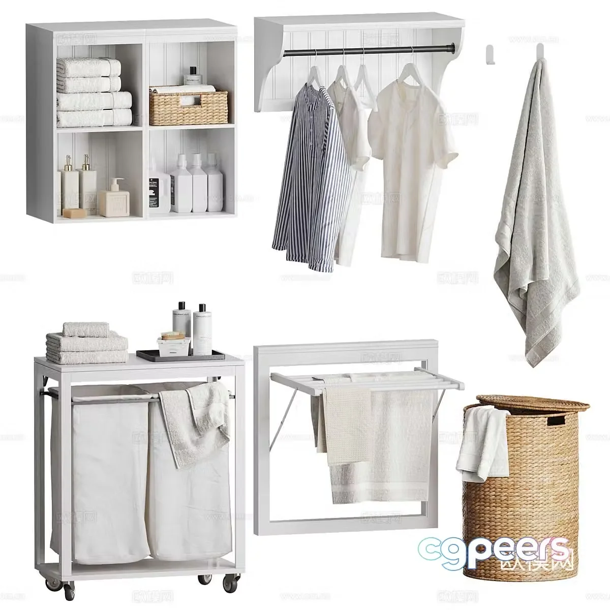 Modern Aubrey Bathroom Supplies 3D Model