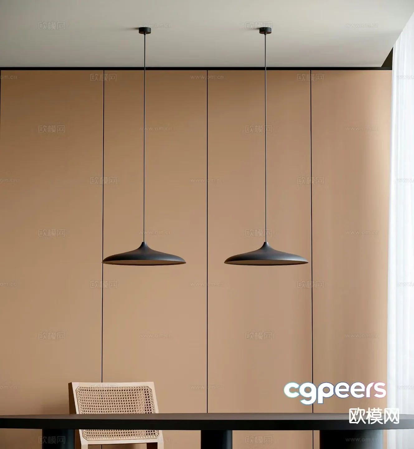 Modern dining room chandelier 3d model