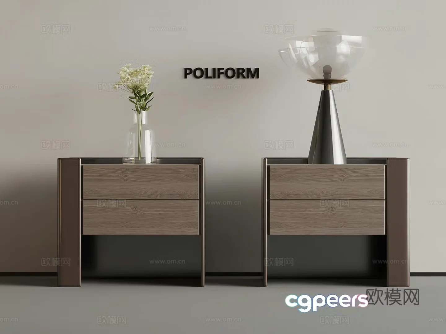 Modern light luxury bedside table lamp decorative ornaments 3D model