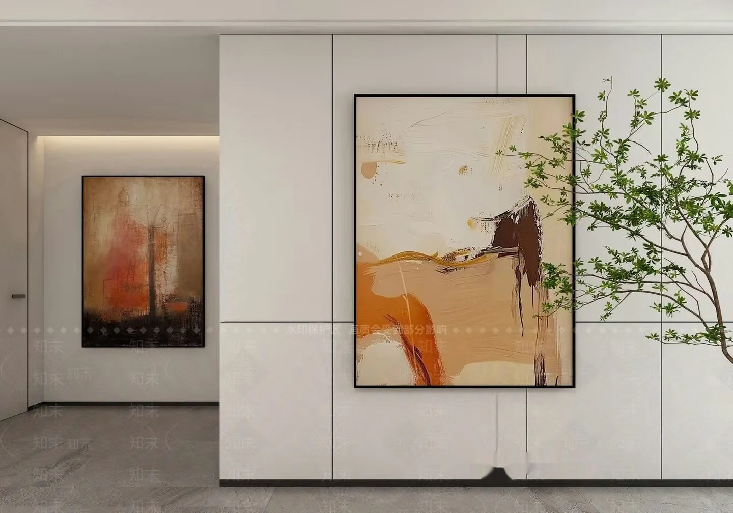 Modern Abstract Painting 3D Model – 12459 – VRAY Render