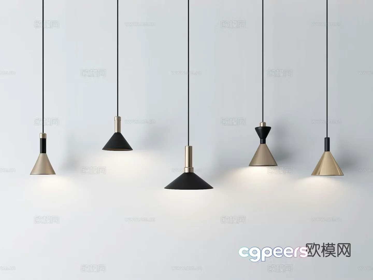 Modern small chandelier 3d model