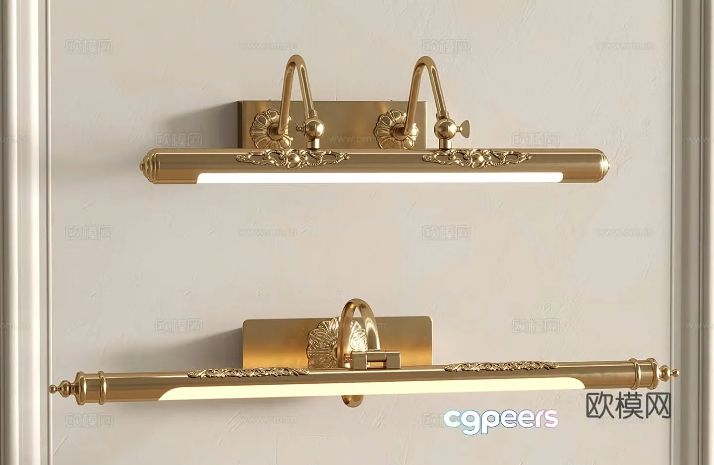 French retro wall lamp front lamp strip wall lamp long wall lamp metal wall lamp 3d model