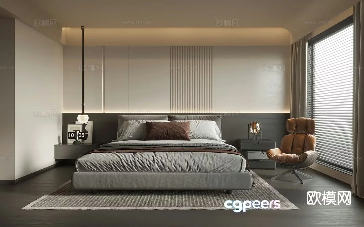 Modern bedroom master bedroom 3d model