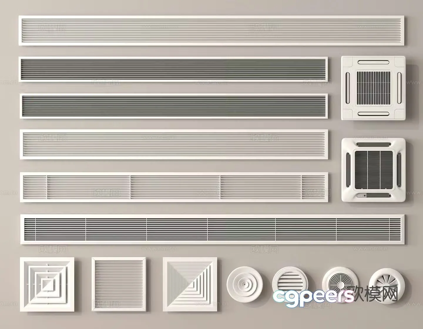 Air conditioning air outlet claw type air outlet circular exhaust outlet invisible air outlet 3D model
