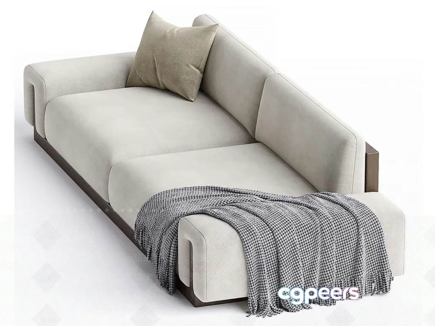 Modern Light Gray Sofa 3D Model – 22166 – VRAY Render