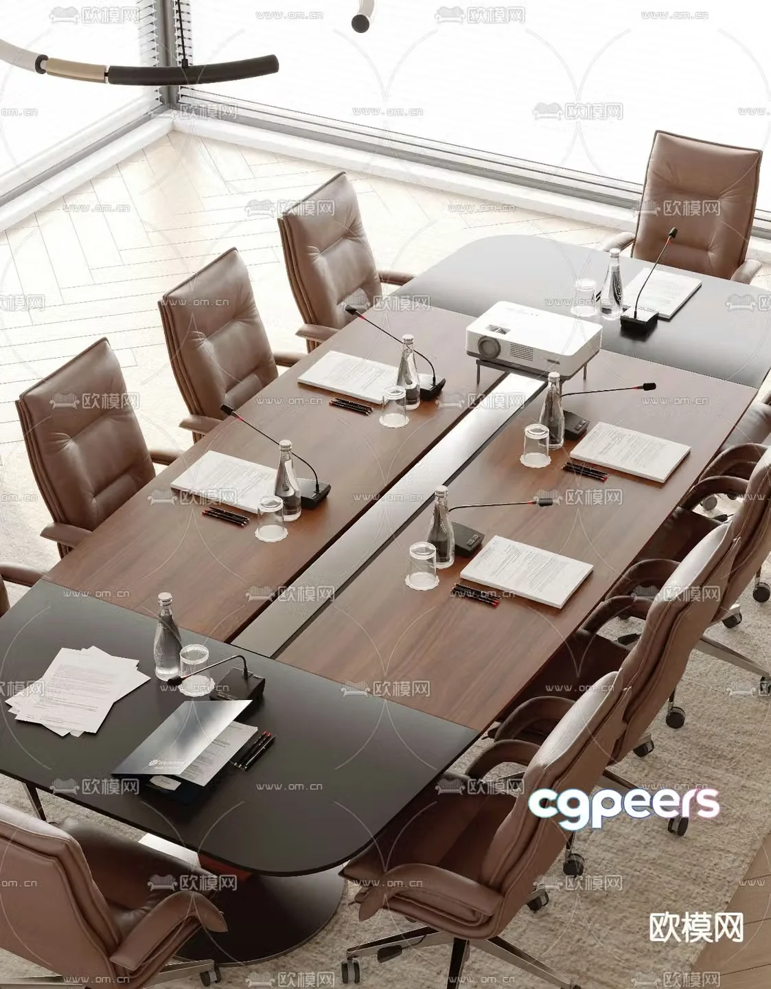 Conference tables and chairs conference table 3d model