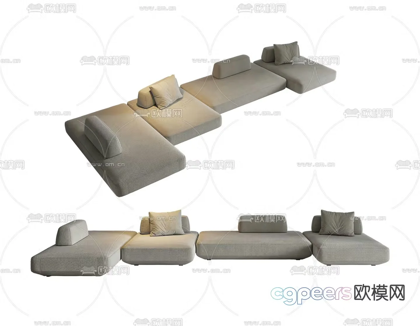 Arflex special-shaped sofa splicing sofa island sofa 3d model