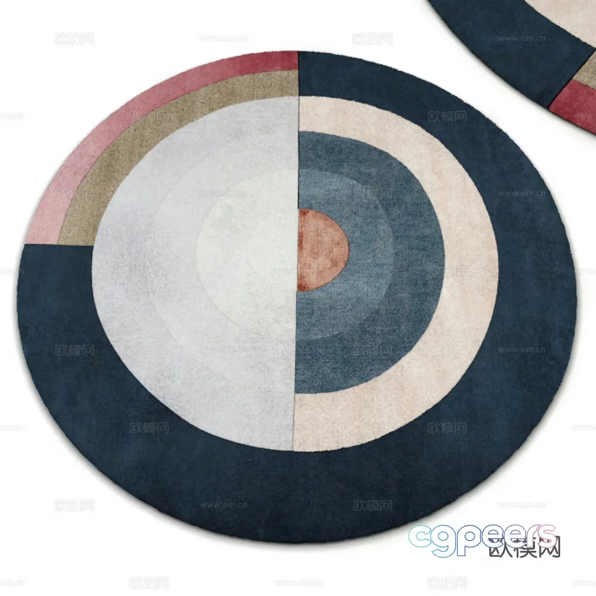 Modern Italian children’s round fabric carpet 3d model