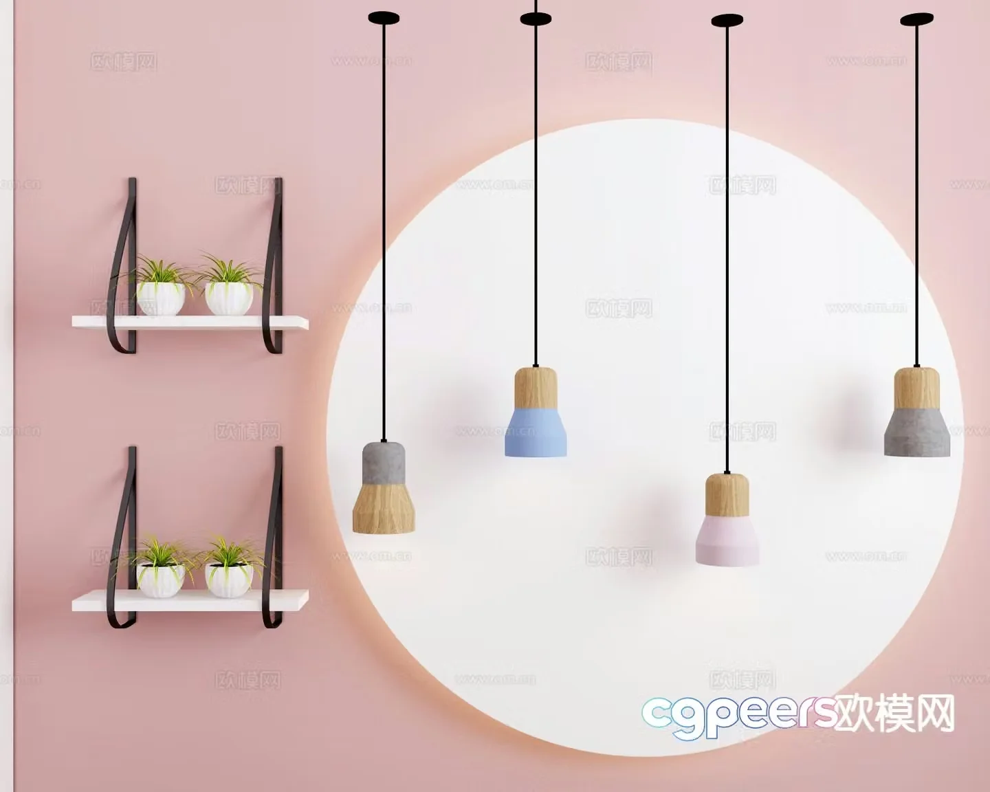 Modern creative chandelier small chandelier 3d model