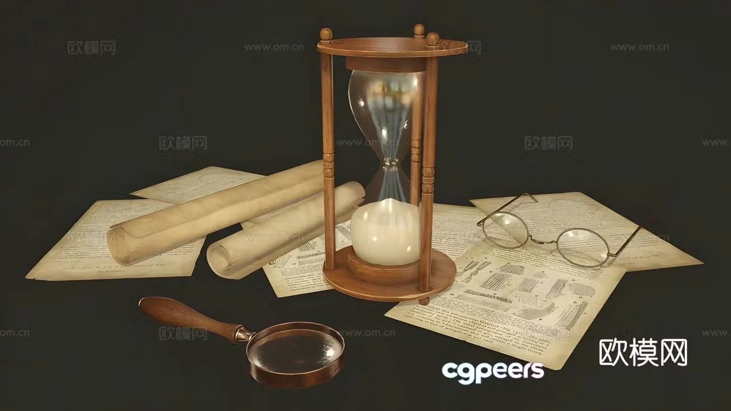 Wabi-sabi decorations table decorations hourglass paper 3d model