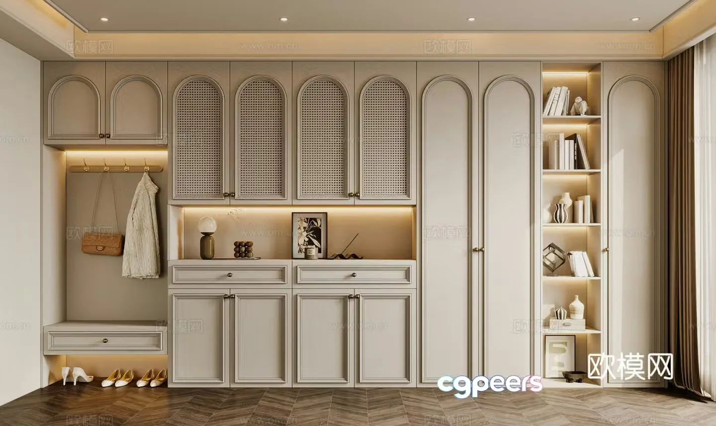 French shoe cabinet 3d model