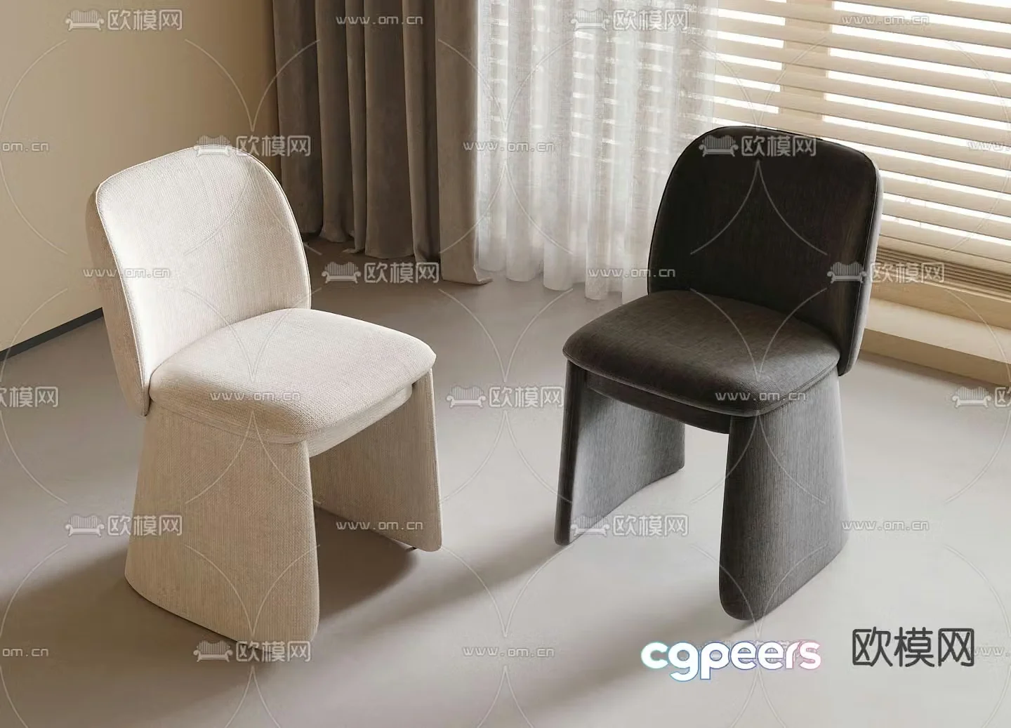 Modern chair dining chair 3d model