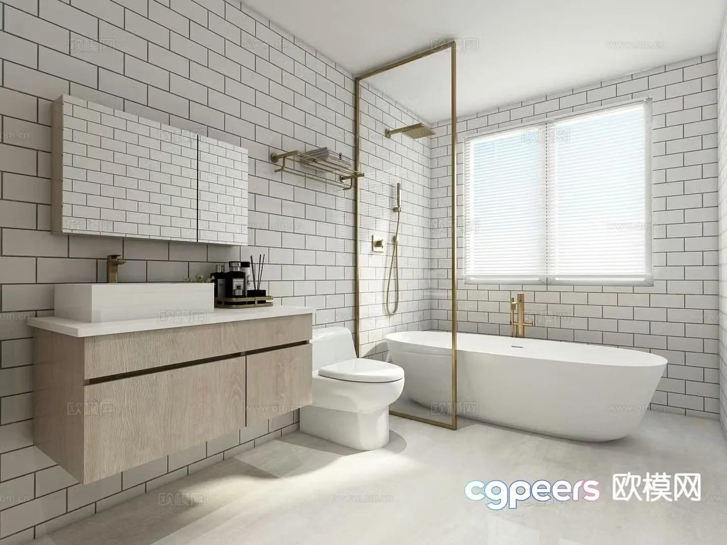 Nordic bathroom bathroom 3d model
