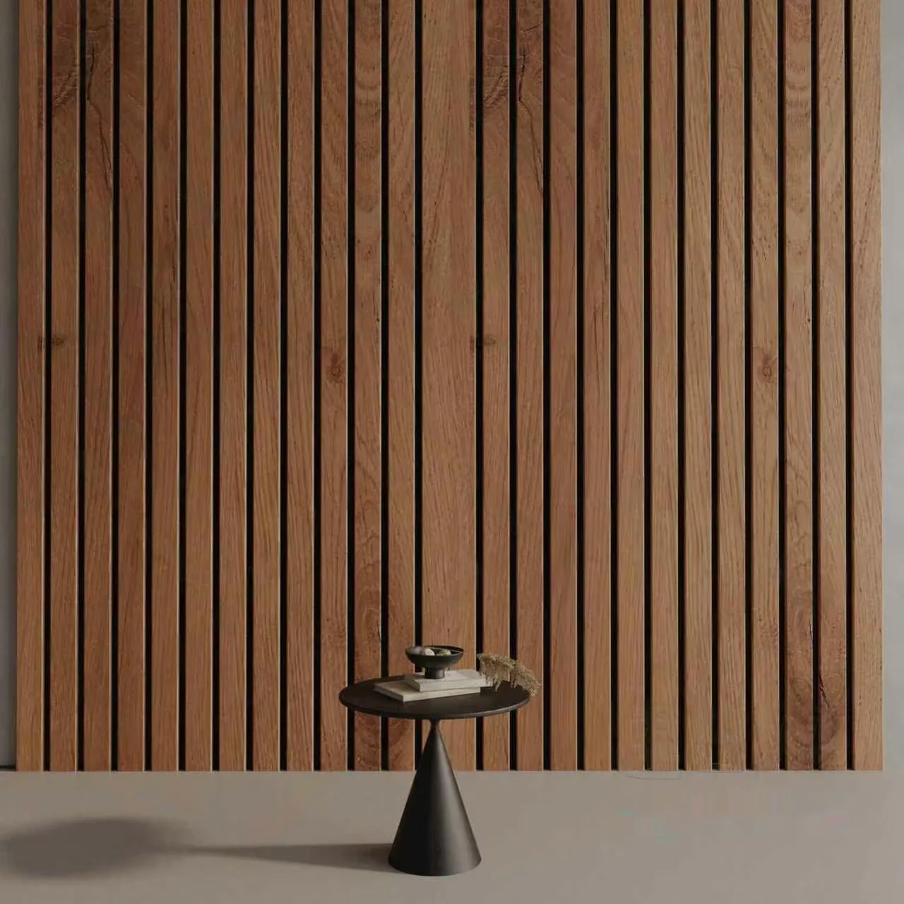 A Small Table With A Black Top And A Cone-Shaped Base 3D Model – 18217 – VRAY Render
