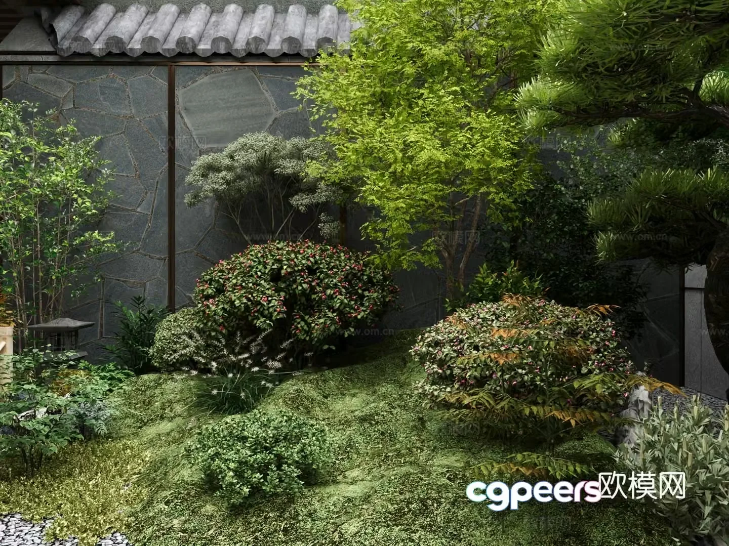 Modern courtyard landscape rural courtyard B&B courtyard 3D model