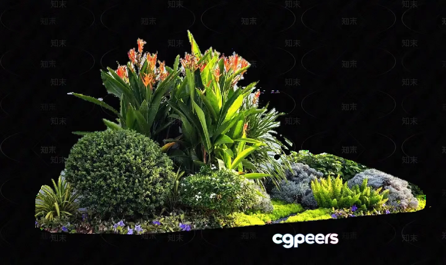 A Lush Garden Landscape 3D Model – 11375 – VRAY Render