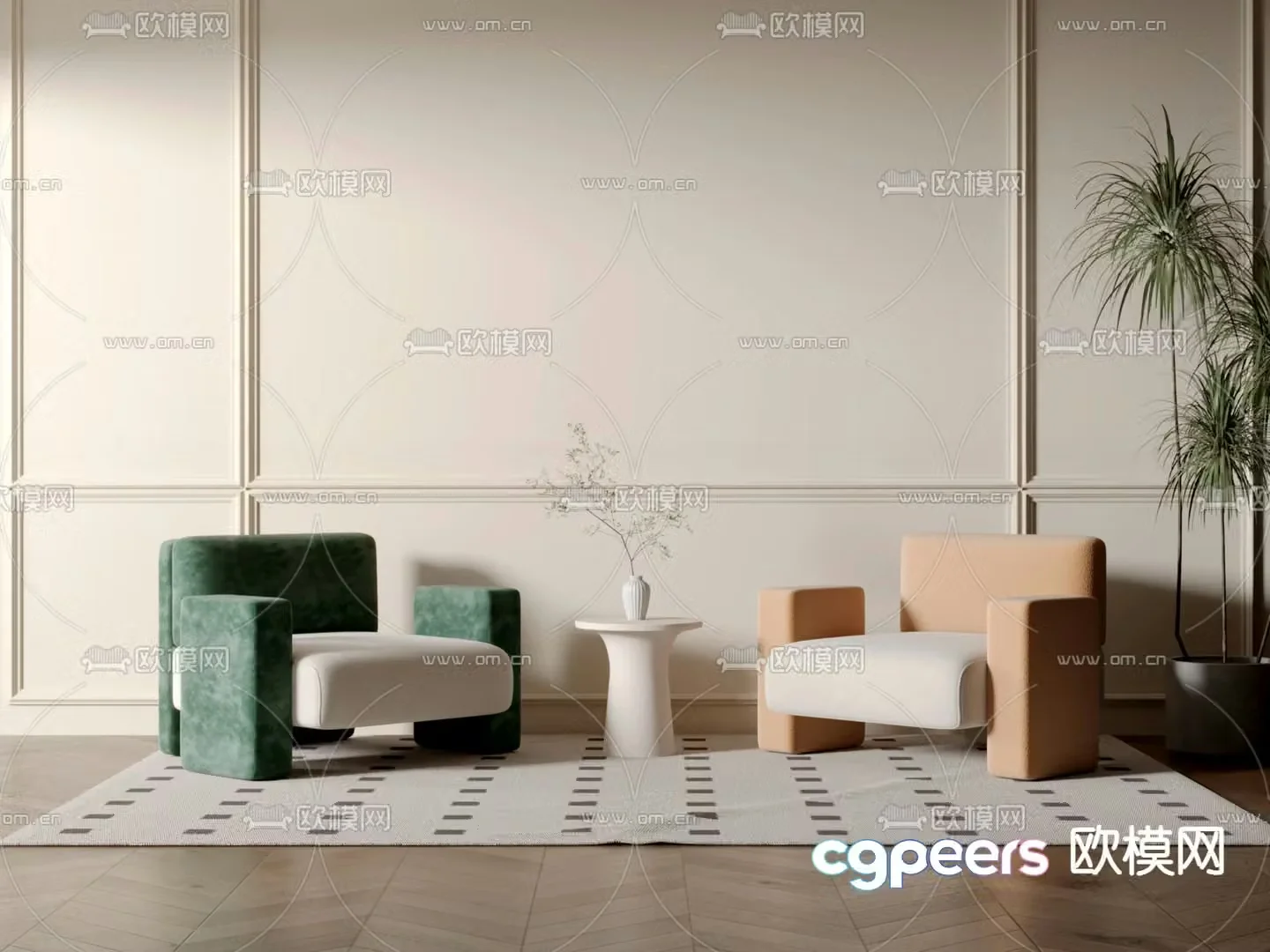 Single sofa leisure sofa 3d model