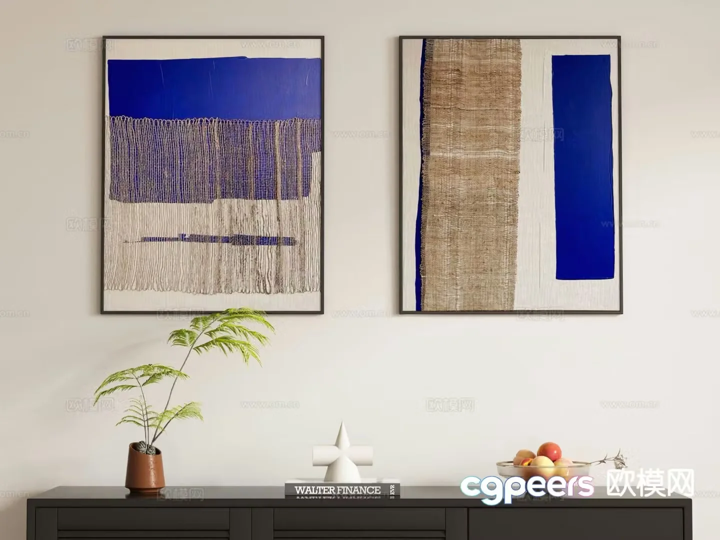 Medieval style decorative painting hanging painting 3d model