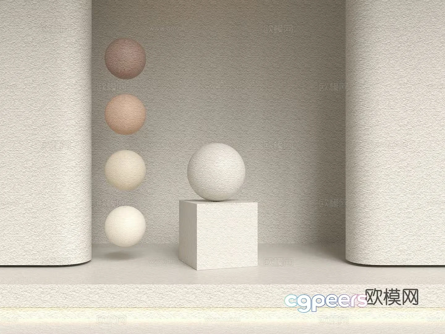 Modern creamy style wall home silent wind micro cement wall micro cement wall artistic paint wall real 3D model
