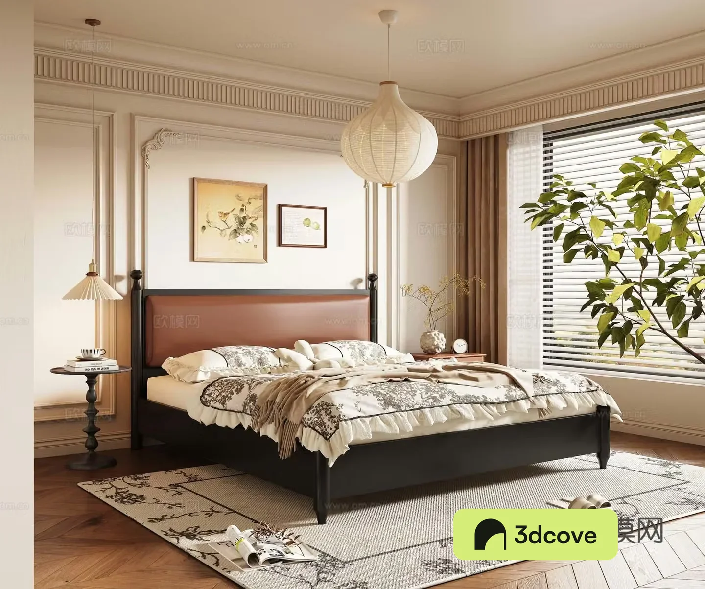 French retro style bedroom