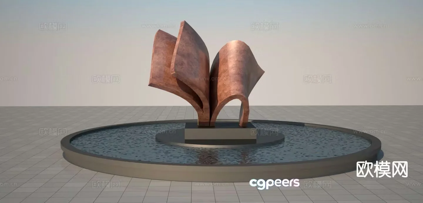 Scroll Sculpture Campus Sculpture 3D Model