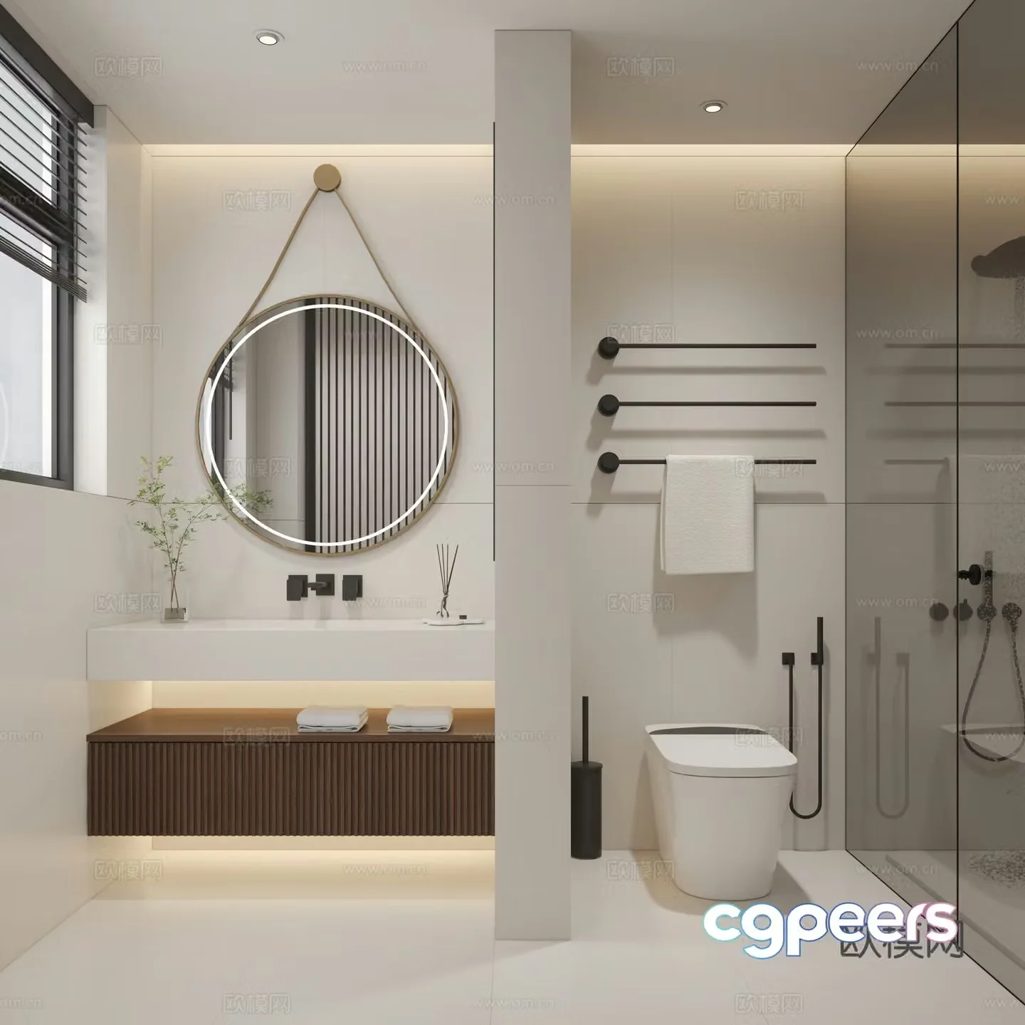 Modern new Chinese bathroom 3D model