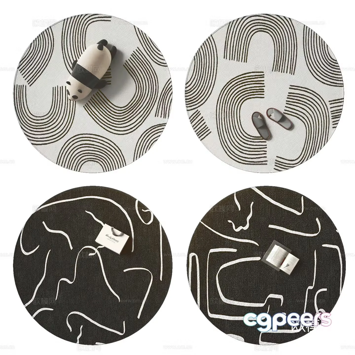 Modern round carpet 3d model
