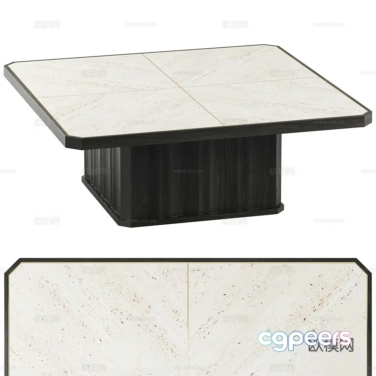 Modern Italian light luxury marble coffee table 3D model