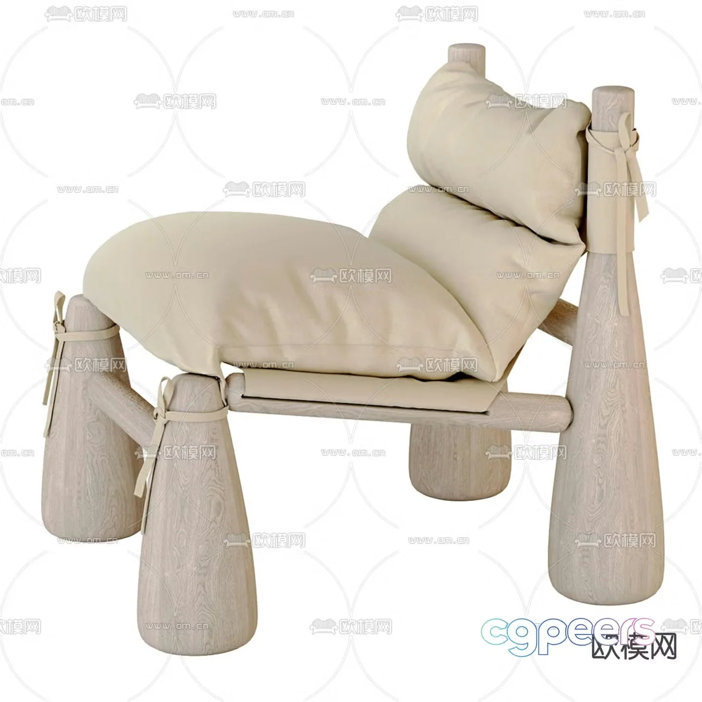 Wabi-sabi chair leisure chair 3d model