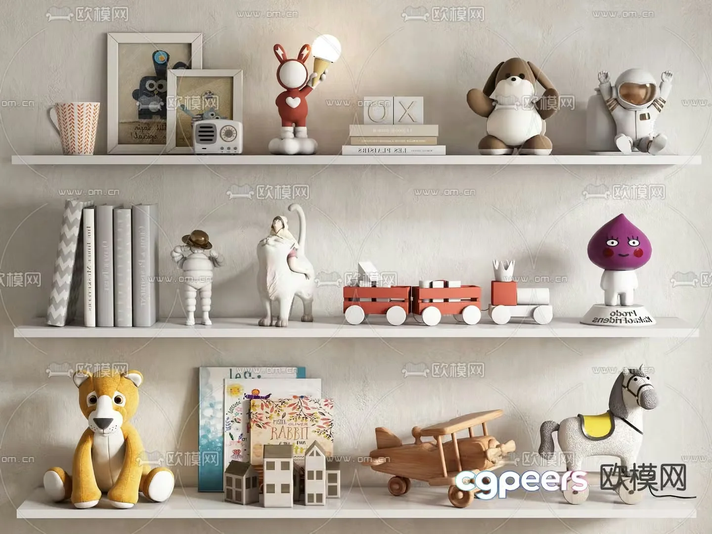 Children’s decorations cartoon ornaments toys books sculptures hanging paintings 3D model